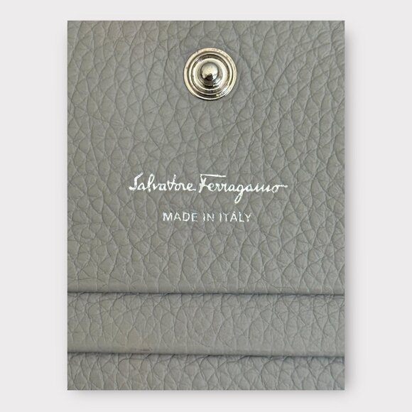 Salvatore Ferragamo Gancio City Pebbled Leather Compact Wallet | NWOT - Picture 8 of 8
